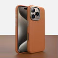 Luxury Business Metal Camera PU Leather Magnetic Case For iPhone 17 16 15 14 Pro Max Magsafe Wireless Charge Shockproof Cover