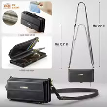 Retro Crossbody Zipper Purse Case for iPhone 17 Air 16 15 14 13 12 11 Pro Max XR XS PU Leather Vintage Card Slots Wallet Cover