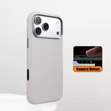 Luxury Business Metal Camera PU Leather Magnetic Case For iPhone 17 16 15 14 Pro Max Magsafe Wireless Charge Shockproof Cover