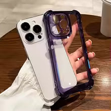 Luxury Shockproof Clear Phone Case For iPhone 17 16 15 14 13 12 11 Pro XR XS Max Plus Silicon Bumper Transparent Hard Back Cover