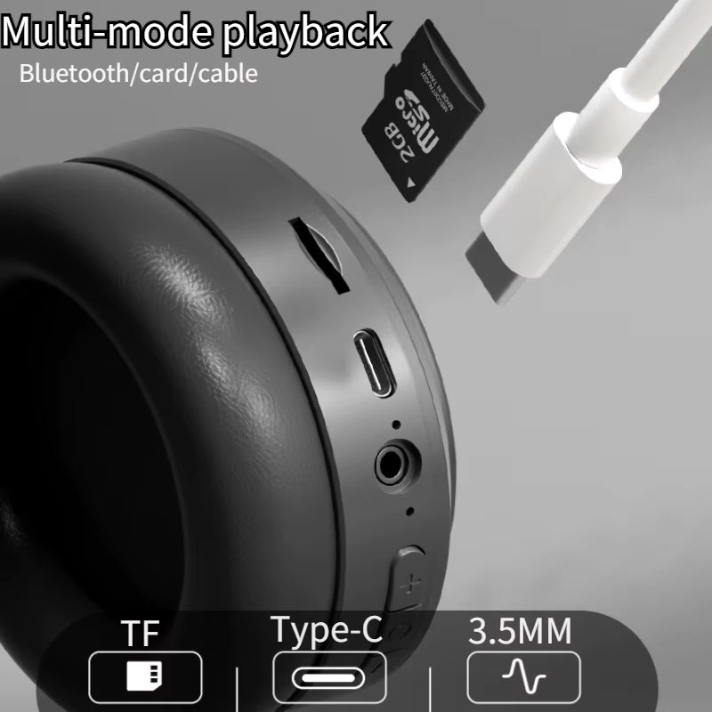 Over Ear HIFI Stereo M5 Headsets Wireless Bluetooth 5.3 Headphones Sports Gaming Earphones Support TF/AUX noise reduction