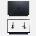 Black Top Case Rear Lid Back Cover &amp; Front Bezel Frame Trim &amp; Screen Hinges Hinge Pair Sets Compatible with Dell Gaming G15 5520 5521 5525 G15-5520 G15-5521 G15-5525 Laptop