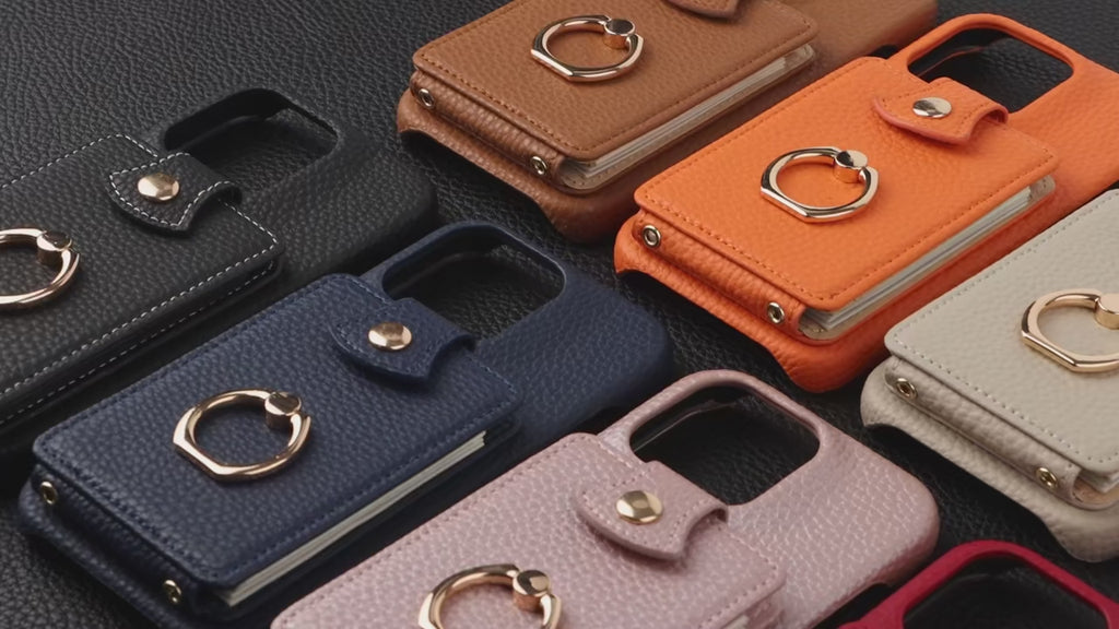 For IPhone 16 Pro Max 15 Pro Max 14 13 12 11 Pro Max 7 8Plus 16e PU Leather Phone Case with Ring Card Slots Anti-Fall Case