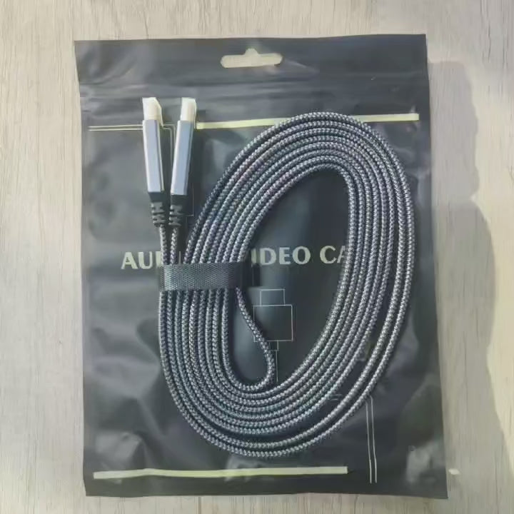 8K HDMI Flat Cable 48Gbps High Speed 8K60 4K120 144Hz Braided HDMI 2.1 Cord 3D eARC HDCP 2.2&2.3 Compatible with Roku TV/PS5