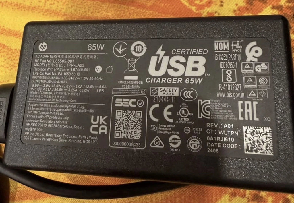 HP orginal laptop charger  Type C  65w